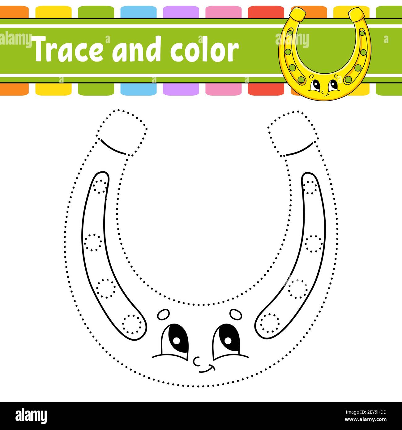 Trace and color coloring page for kids st patricks day handwriting practice education developing worksheet activity page game for toddlers is stock vector image art