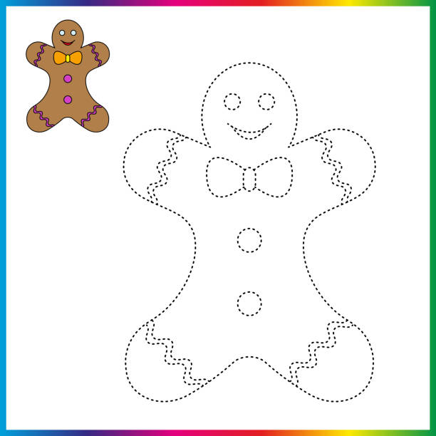 Connect the dots and coloring page worksheet restore dashed line trace game for children stock illustration