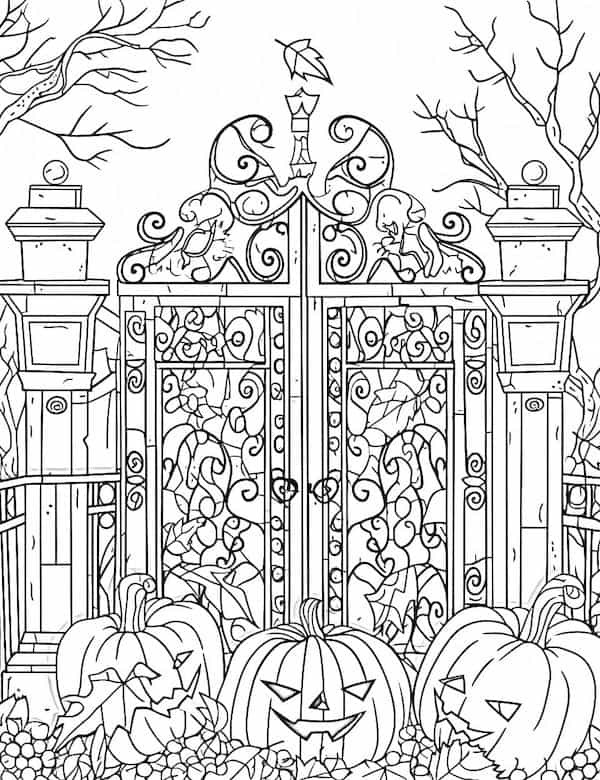 Creative haunted house coloring pages