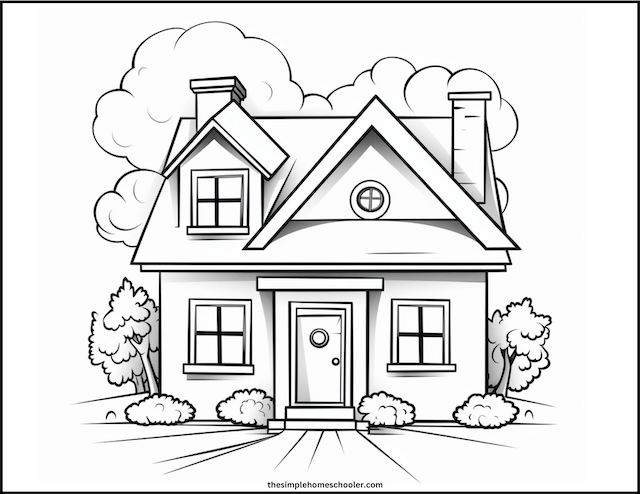 Best free house coloring pages easy print