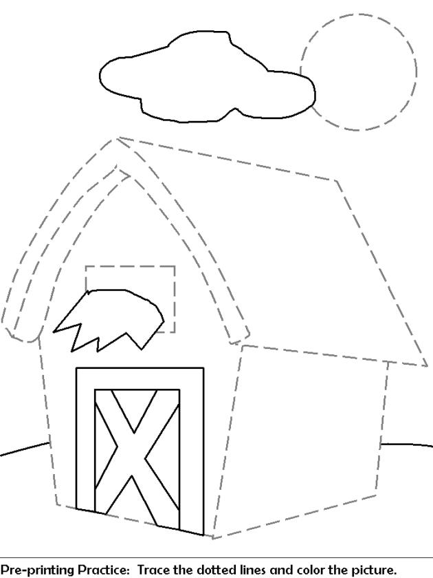 Get this house coloring pages printable connect the dots to make a house