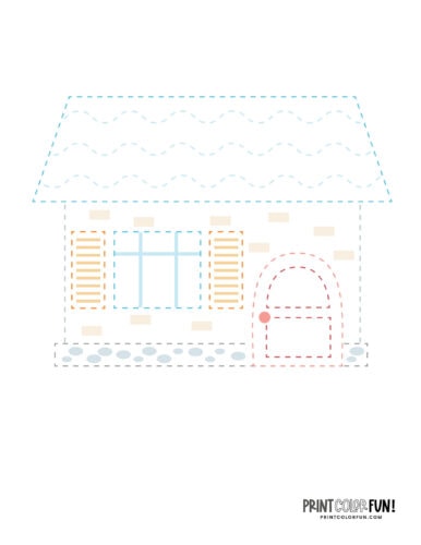 Simple house coloring pages clipart for kids at