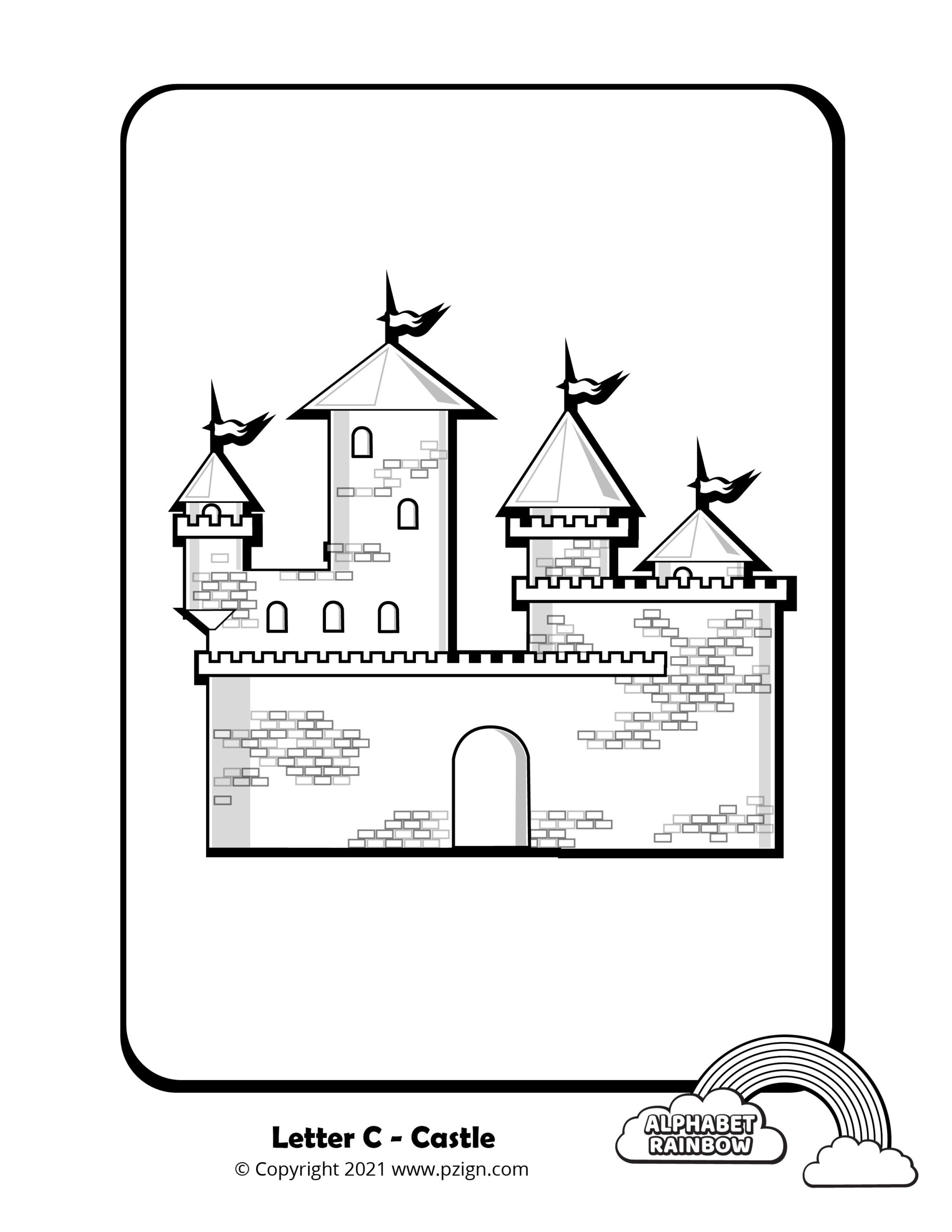 Alphabet rainbow â letter c coloring pages