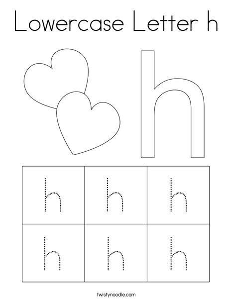 Lowercase letter h coloring page