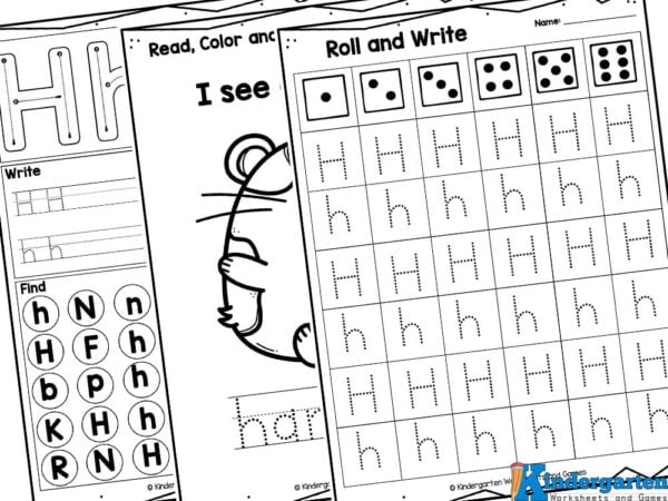Free practic tracing letter h worksheets for kindergarten
