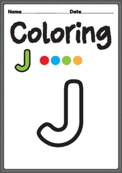 Letter j alphabet coloring page for preschool kindergarten montessori kids