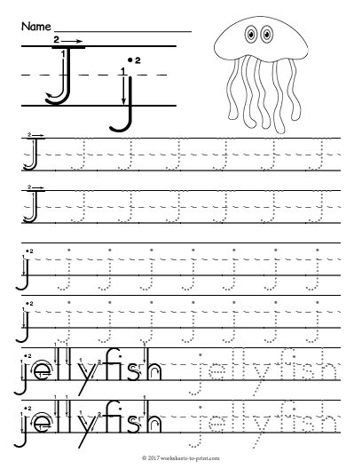 Free printable tracing letter j worksheet tracing worksheets preschool handwriting worksheets printable preschool worksheets