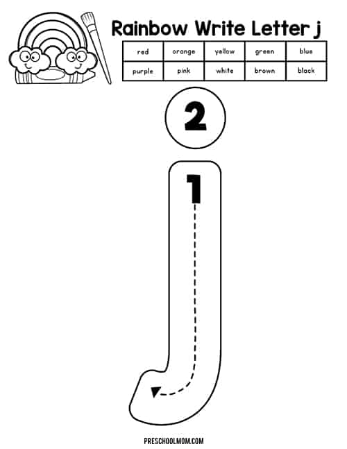 Letter j preschool printables