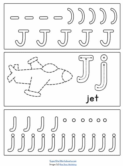 Letter j worksheets