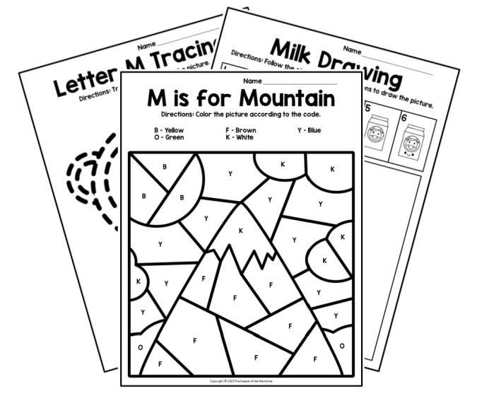 Free printable letter m worksheets