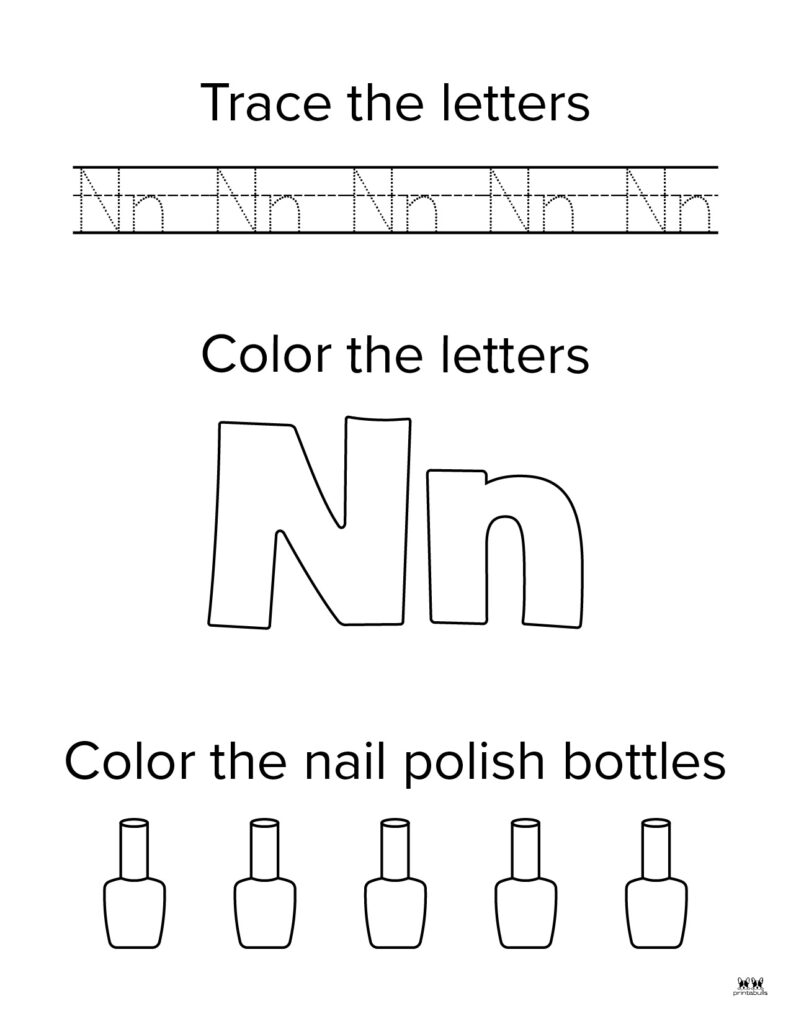 Letter n worksheets
