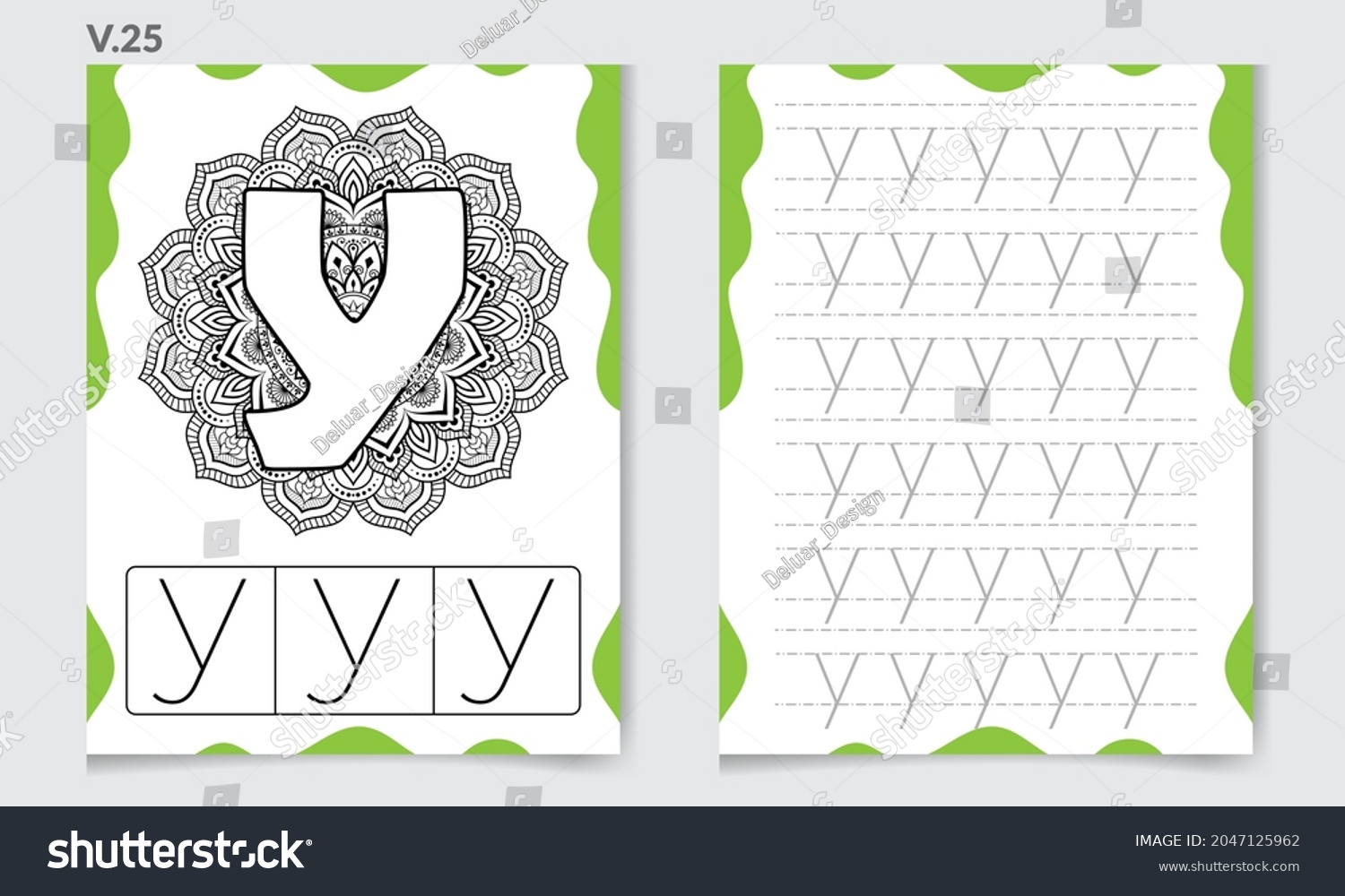 Alphabet coloring pages books kids letter stock vector royalty free