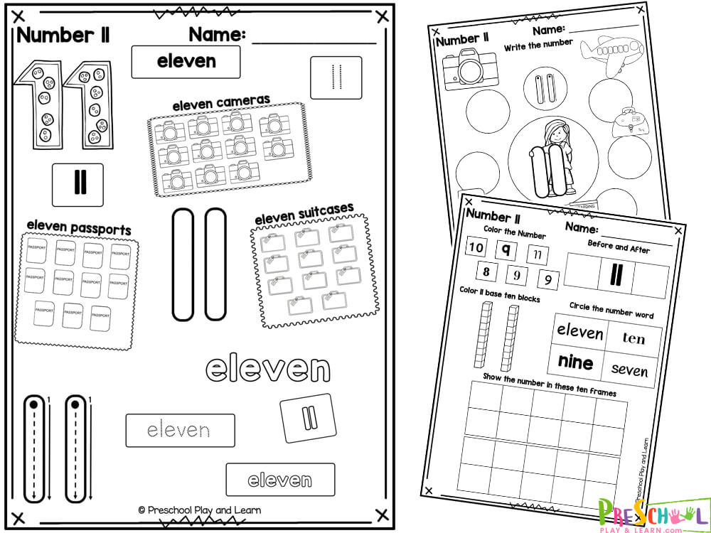 Free preschool number worksheets
