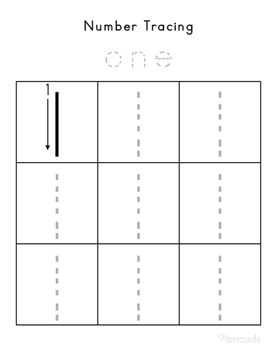 Free printable number tracing worksheets