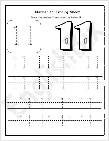Number tracing worksheet for preschool