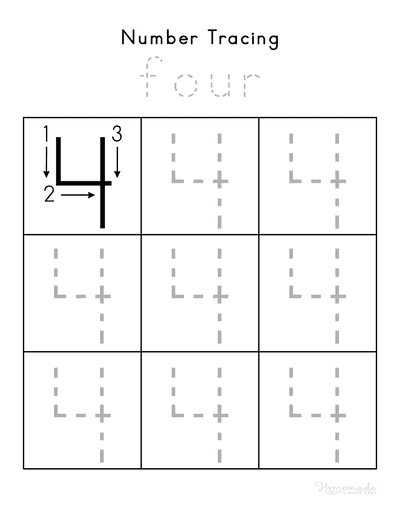 Free printable number tracing worksheets
