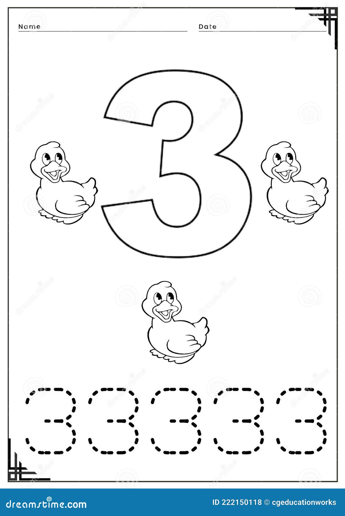 Number coloring stock vector illustration of brand