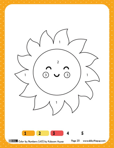 Sun color by numbers