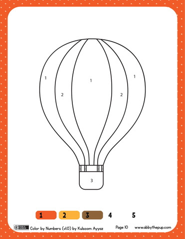 Air balloon color by numbers