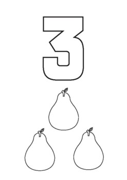 Numbers fruits coloring pages and tracing by easy hop tpt