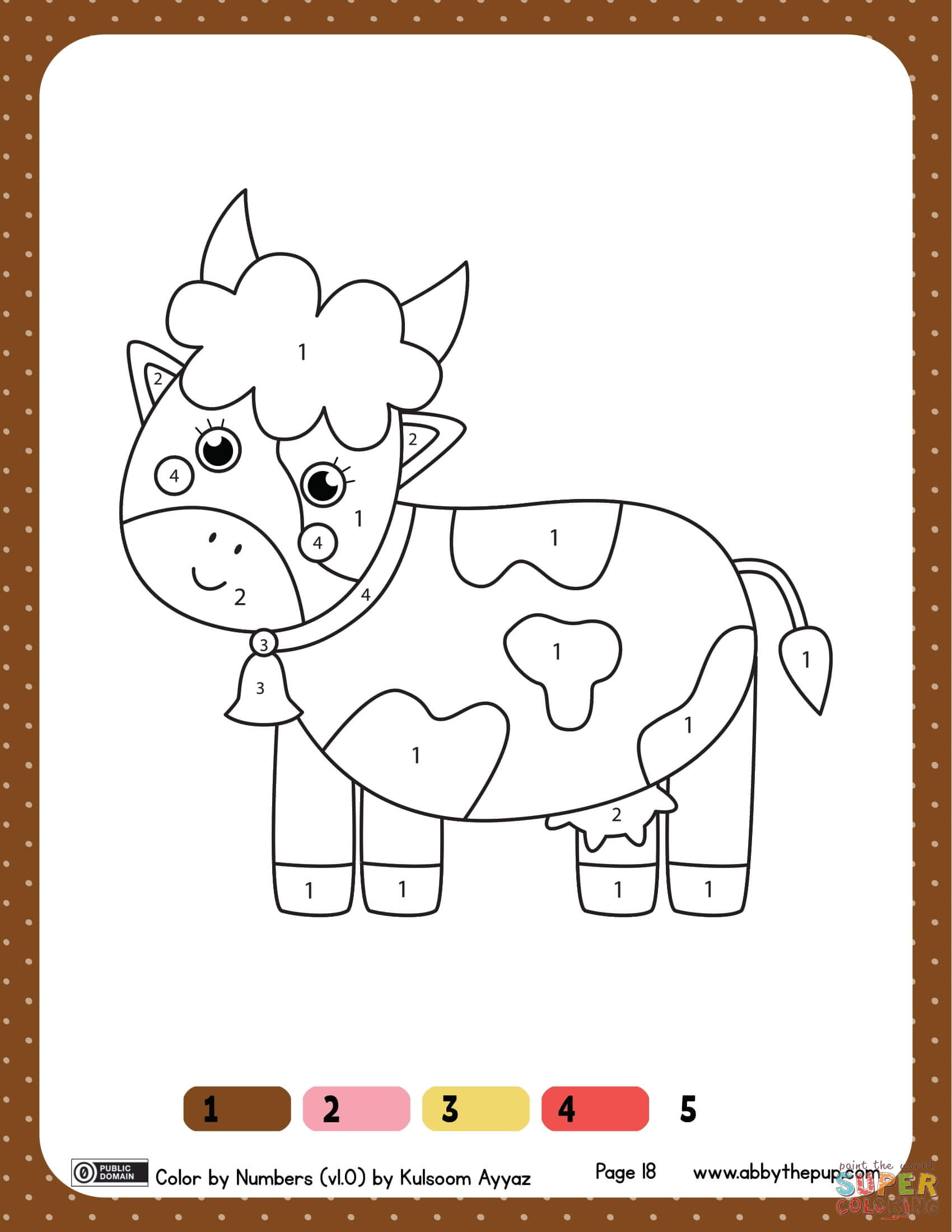 Cow color by numbers