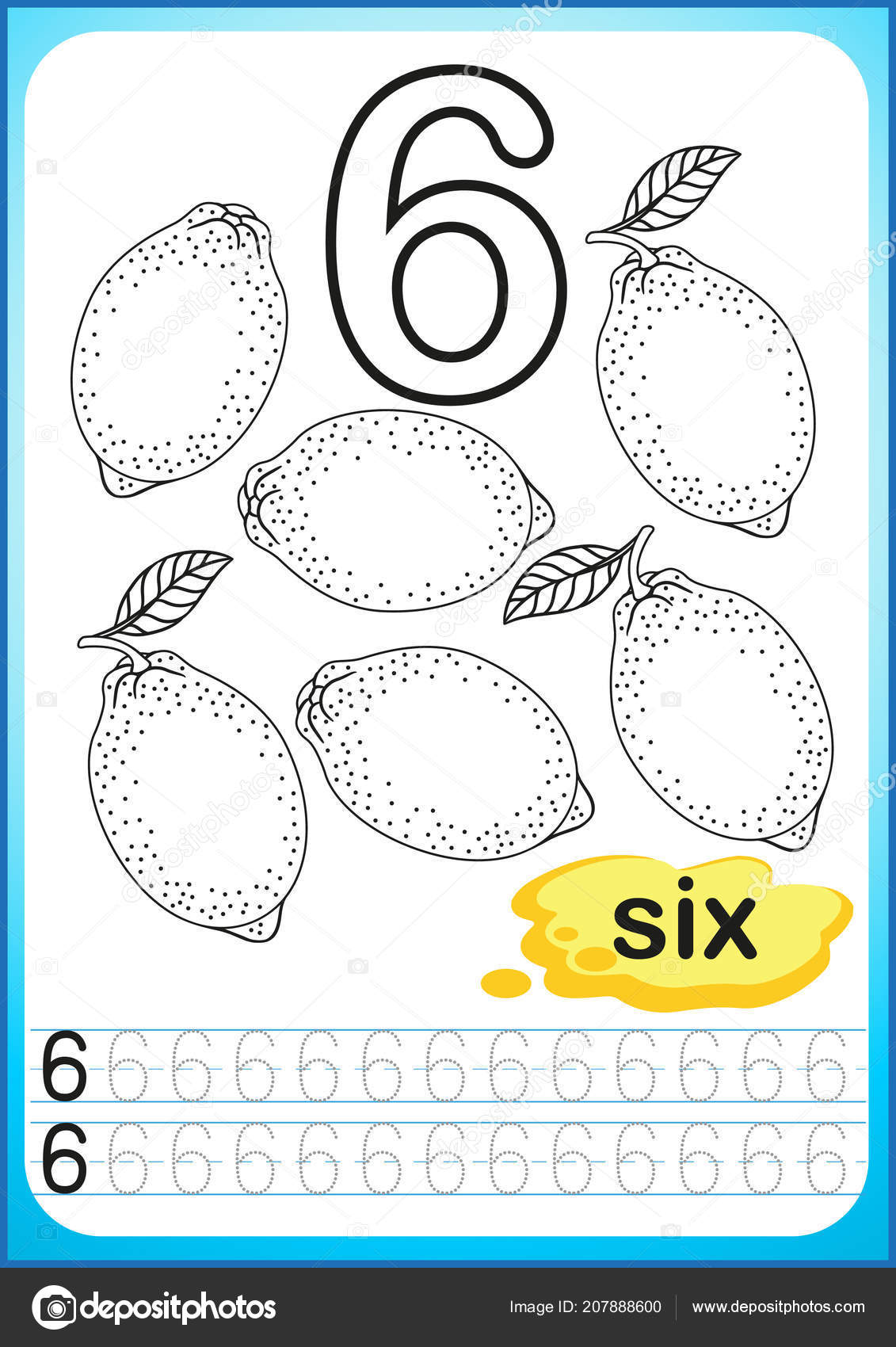 Printable worksheet kindergarten preschool exercises writing numbers simple level difficulty stock vector by natasha