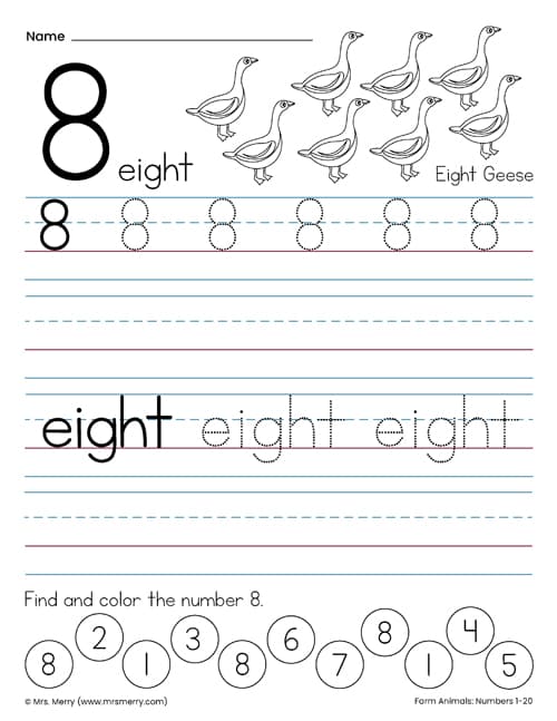 Free tracing numbers worksheets
