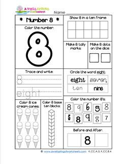 Number worksheets for kindergarten number worksheet