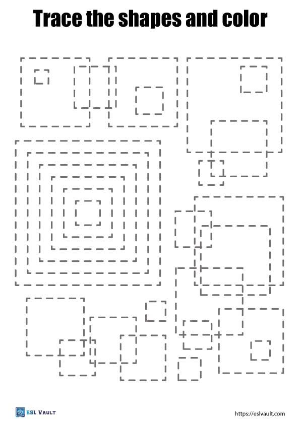 Free printable shape tracing worksheets