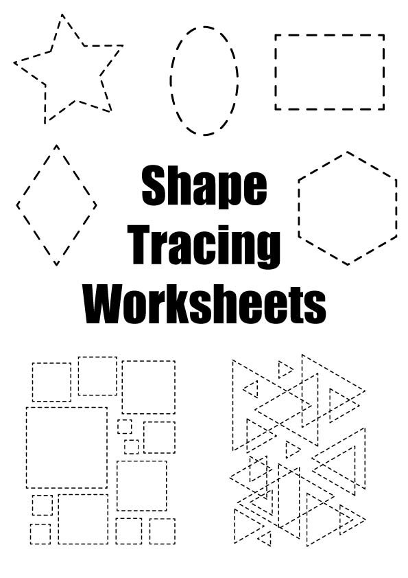 Free printable shape tracing worksheets