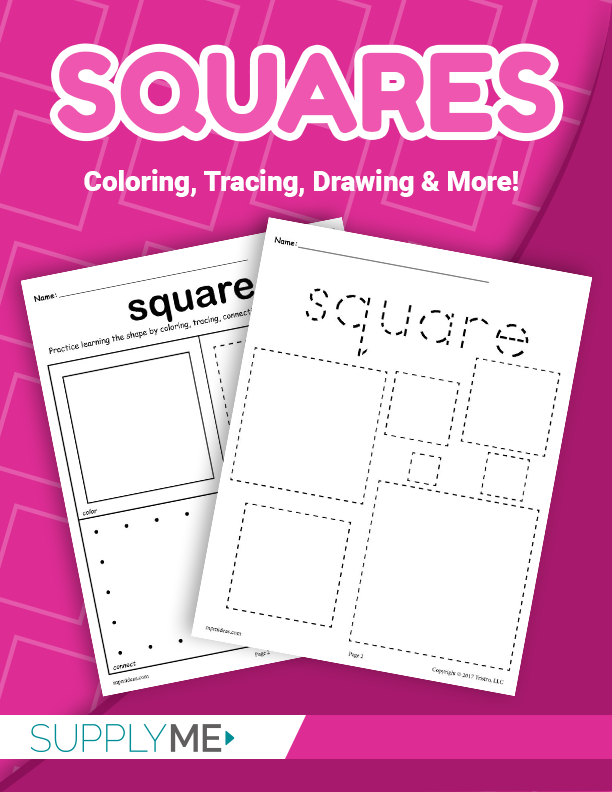 Square worksheets tracing coloring pages cutting more â