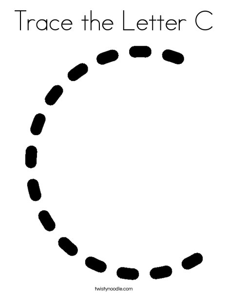 Trace the letter c coloring page