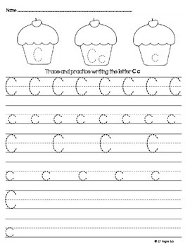 Letter c trace by ct pages tpt