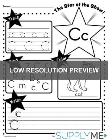 Letter c worksheet tracing coloring writing more â