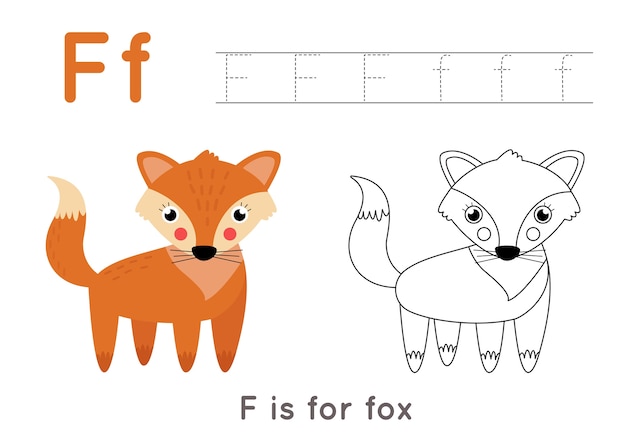 Premium vector alphabet tracing and coloring worksheet a