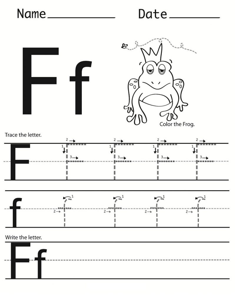 The letter f worksheet for preschool activity shelter