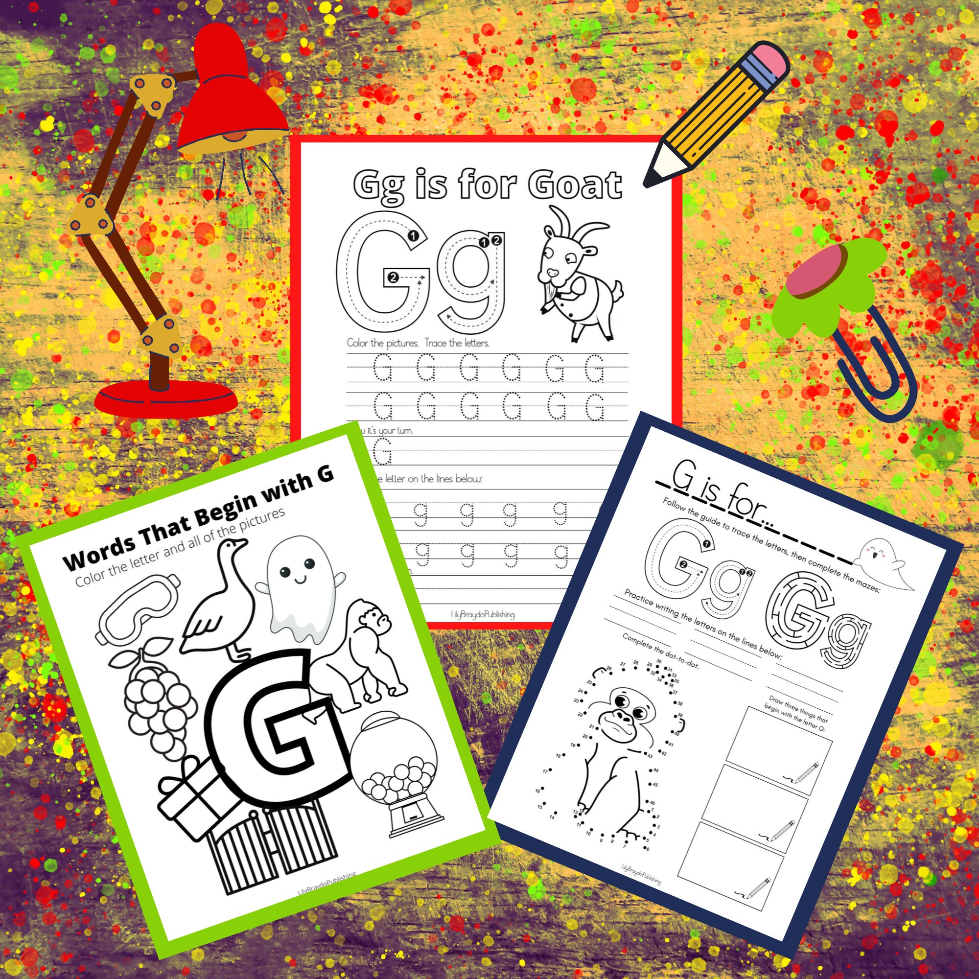 Trace and learn the letter g instant download