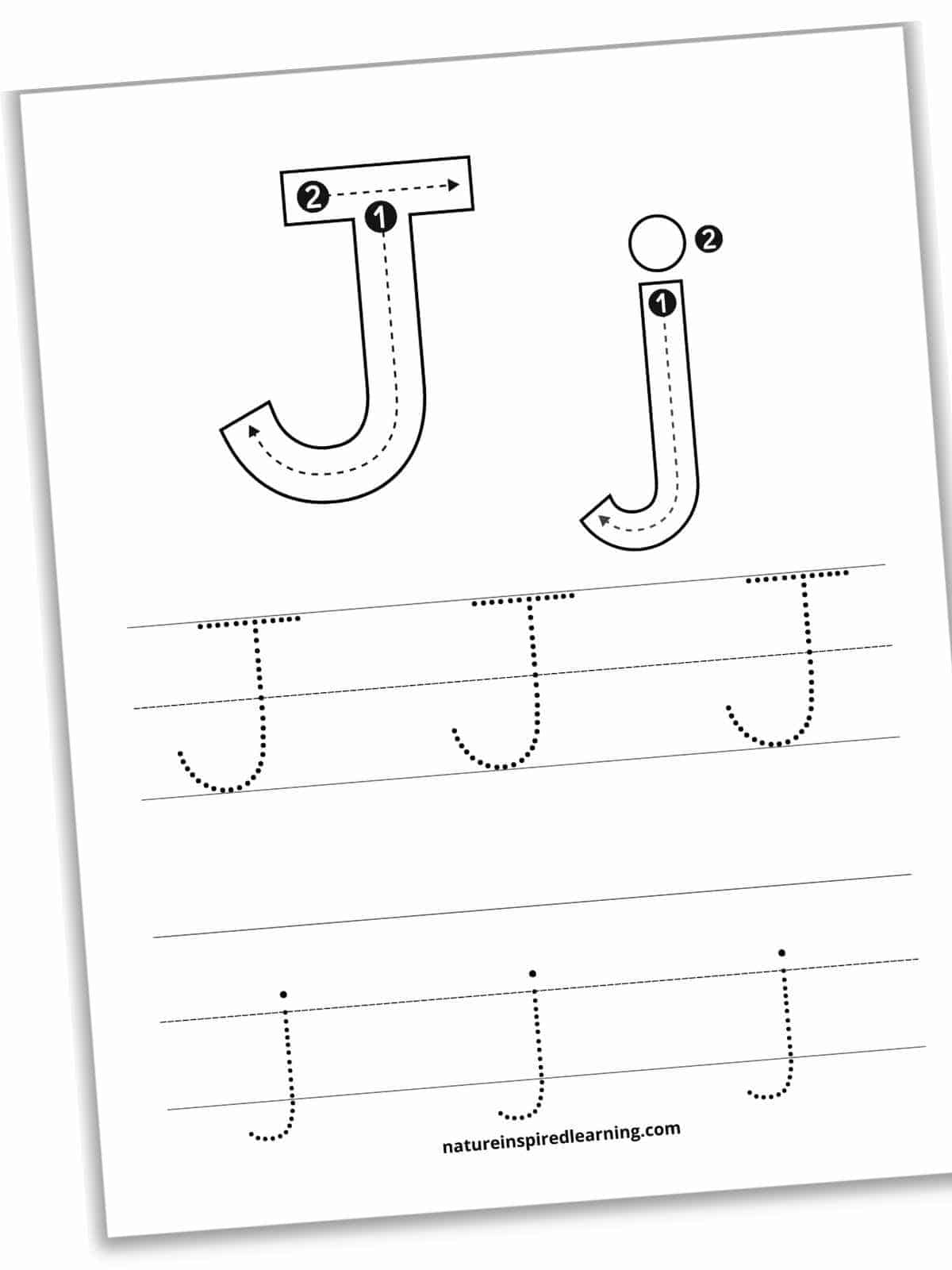 Letter j tracing worksheets free