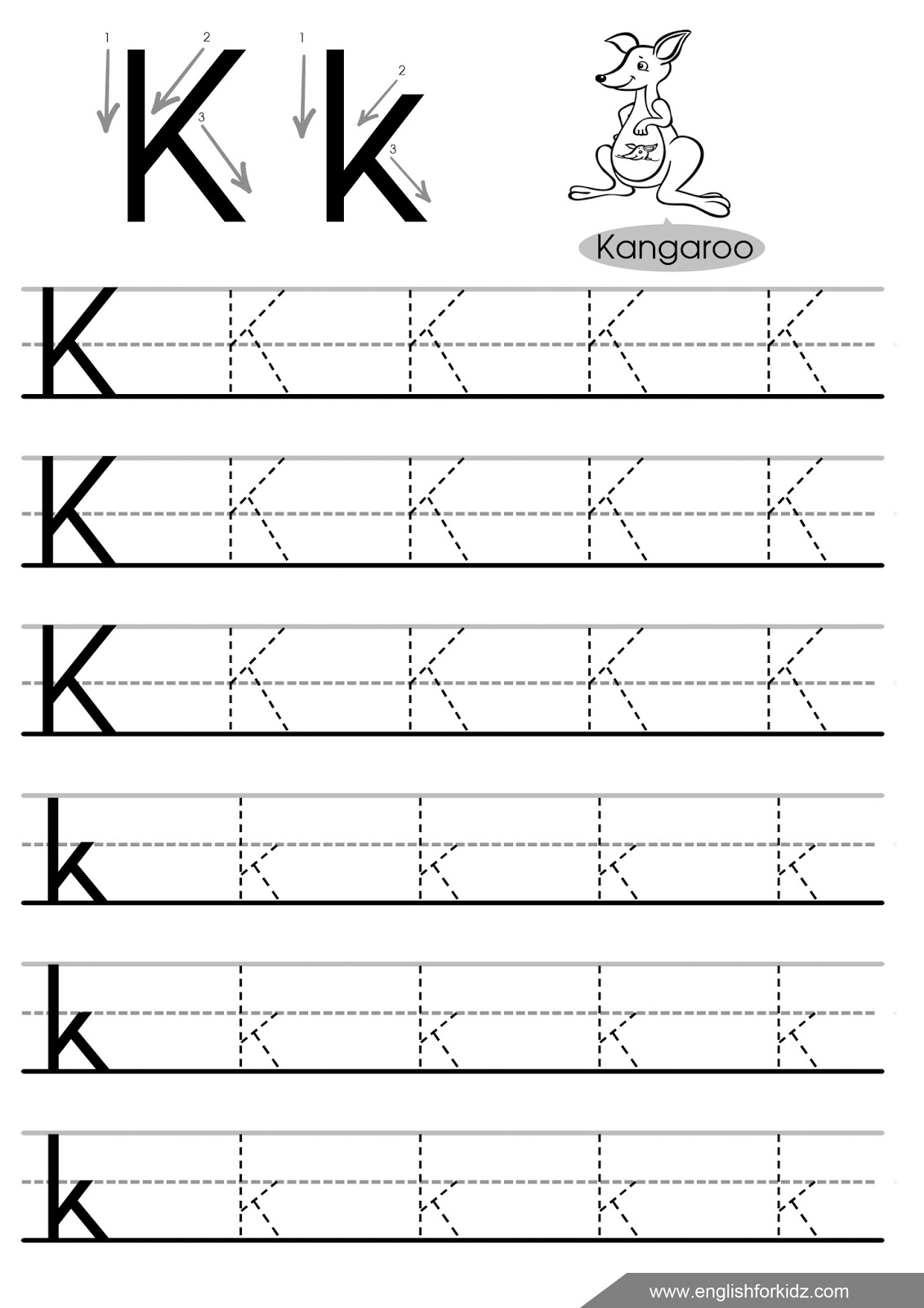 English for kids step by step letter k worksheets flash cards coloring pages