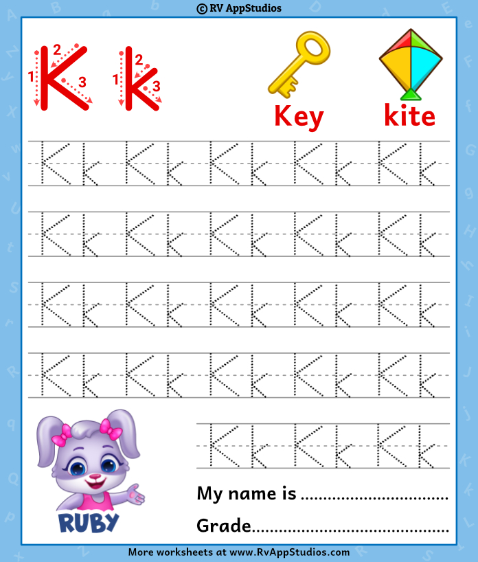 Alphabet kk letter printable letter kk tracing worksheets
