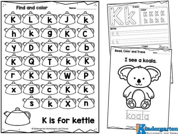 Free printable letter k worksheets for kindergarten