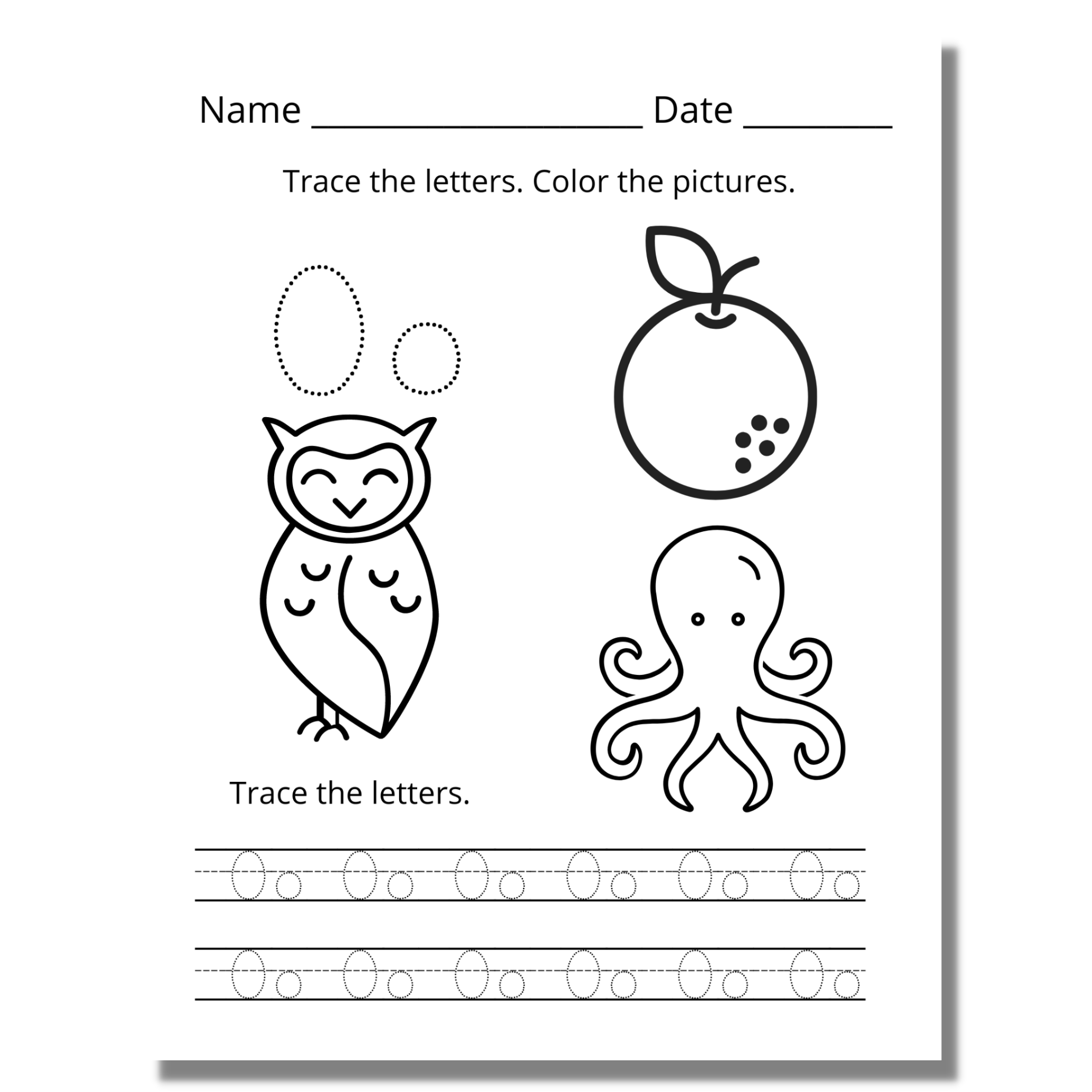 Alphabet trace color writing worksheets â at home with zan printables