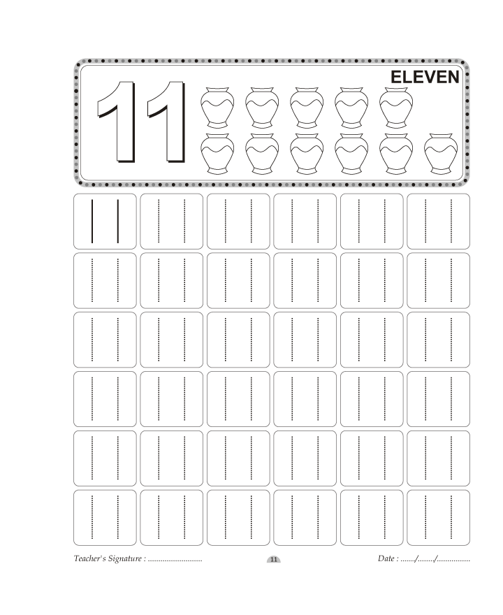 Number tracing worksheet