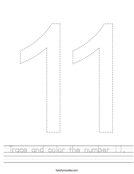 Trace and color the number worksheet
