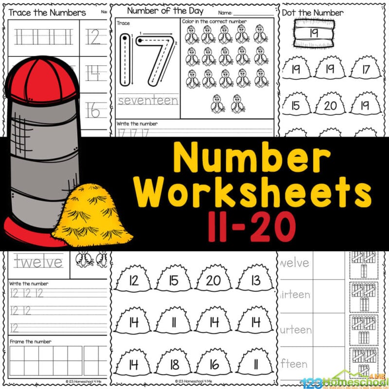 Free printable number worksheets