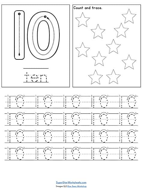 Number handwriting worksheets