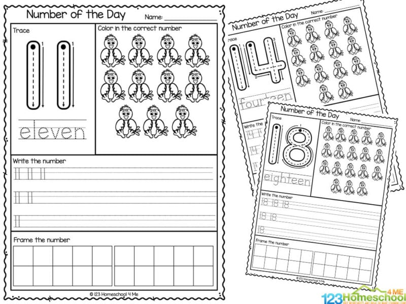 Free printable number worksheets