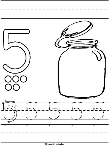 Number five tracing and coloring worksheets crafts and worksheets for preschooltoddler and kindergarten