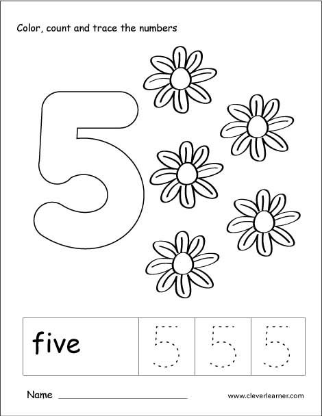 Number tracing and colouring worksheet for kindergarten preschool worksheets kindergarten worksheets numbers kindergarten