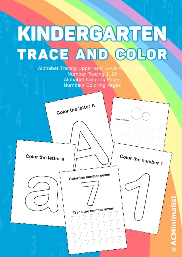 Kindergarten trace and color alphabet tracing upper and lowercase letters number tracing